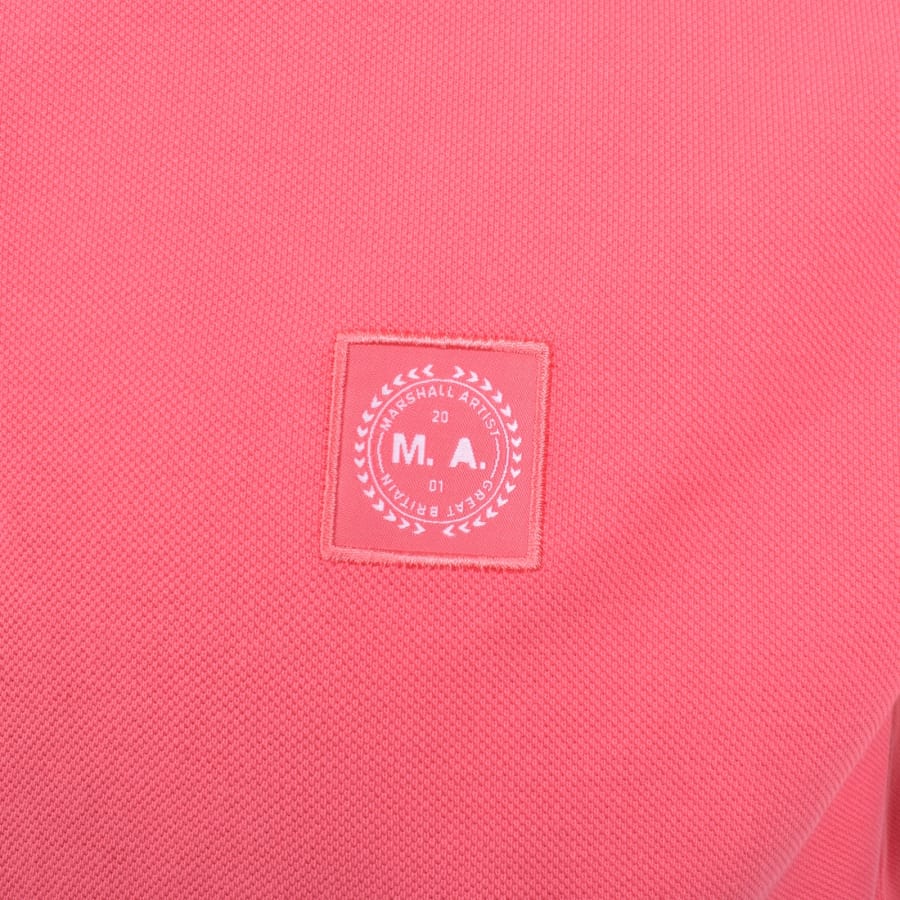 Image number 3 for Marshall Artist Tipped Polo T Shirt Salmon Pink