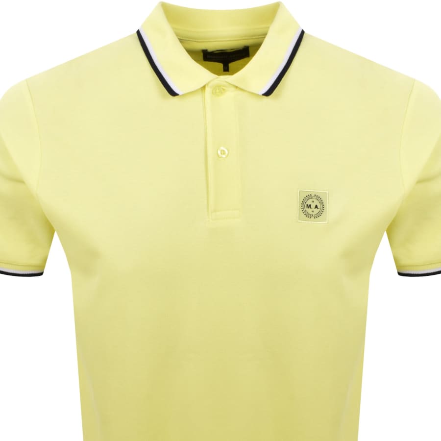 Image number 2 for Marshall Artist Tipped Polo T Shirt Lemon Yellow