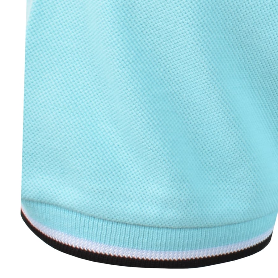 Image number 4 for Marshall Artist Tipped Polo T Shirt Aqua Blue