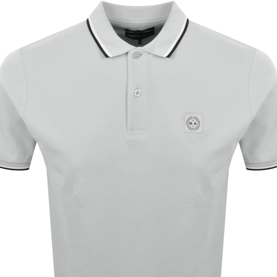 Image number 2 for Marshall Artist Tipped Polo T Shirt Dove Grey