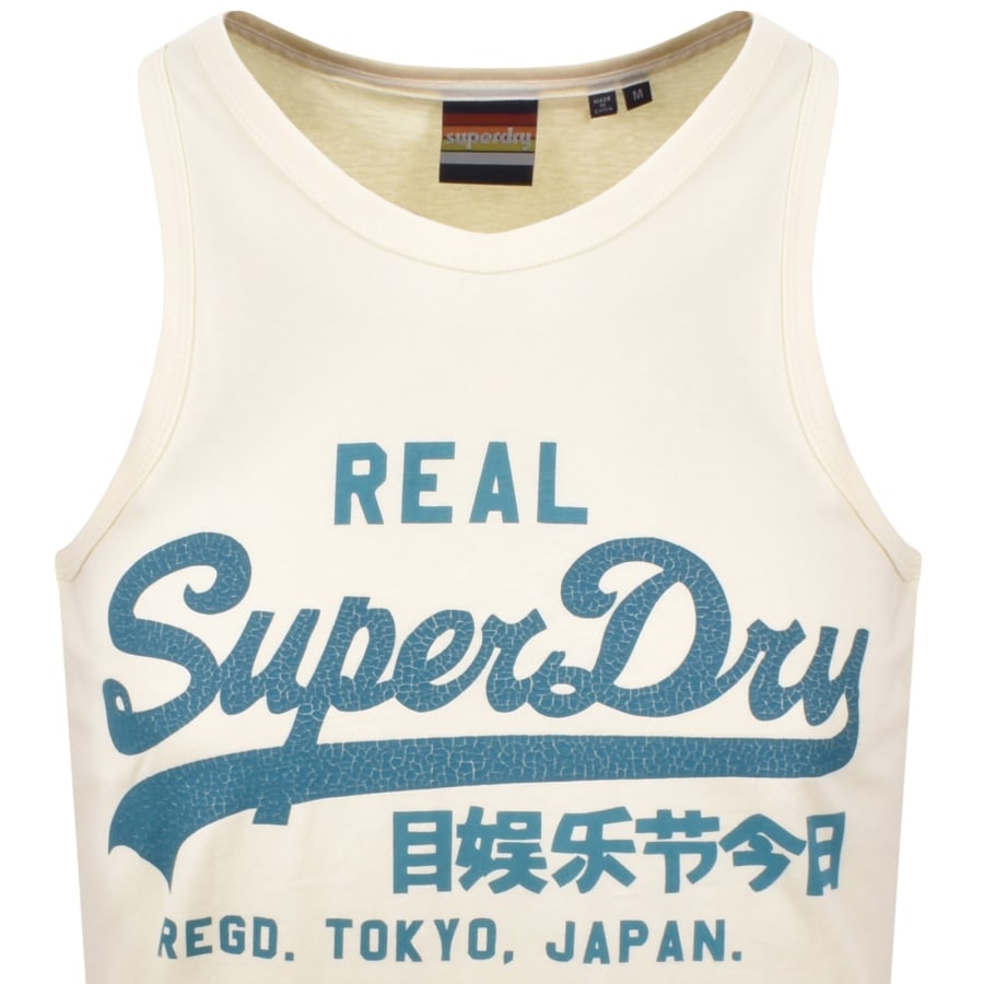 Image number 2 for Superdry Cali Logo Vest Off White