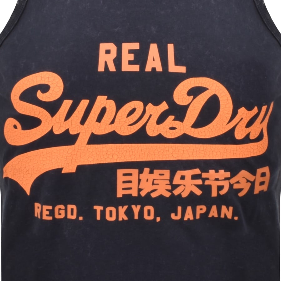 Image number 3 for Superdry Cali Logo Vest Eclipse Navy