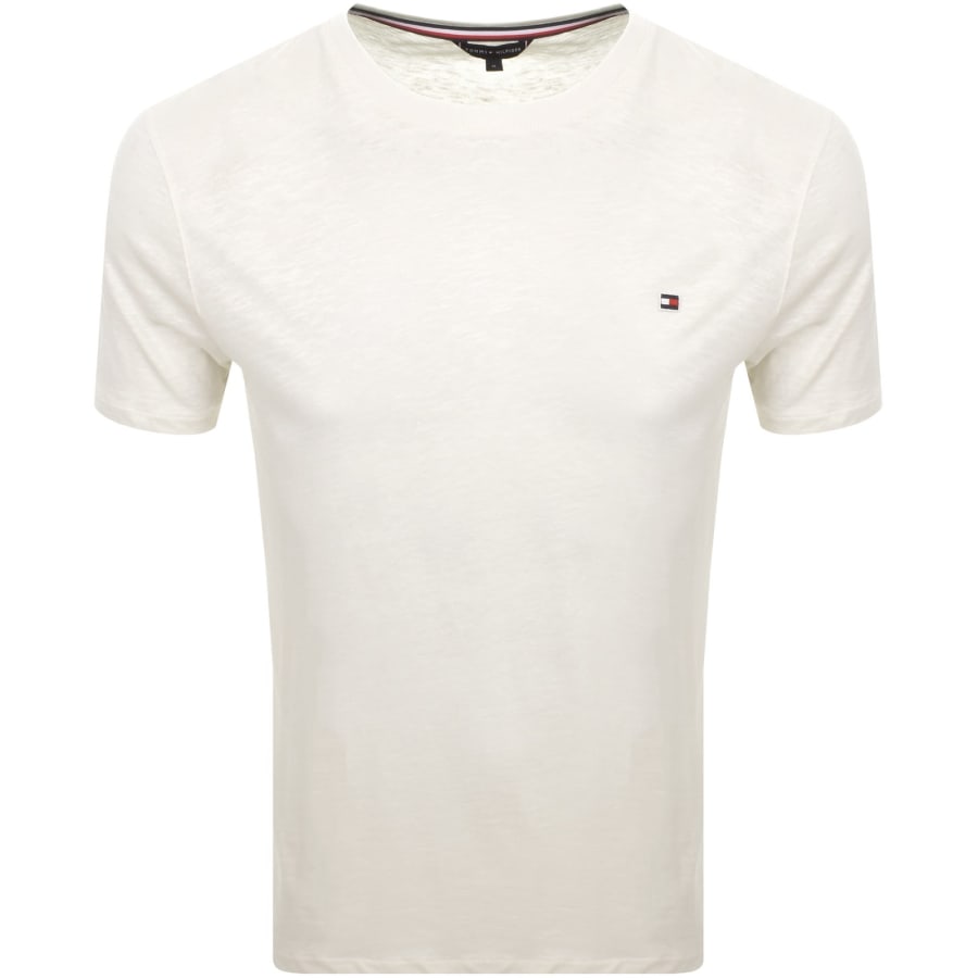 Image number 1 for Tommy Hilfiger Slub Lounge T Shirt Ivory White
