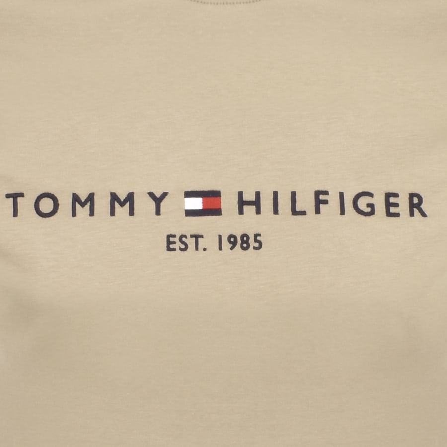 Image number 3 for Tommy Hilfiger Logo Slim Fit T Shirt Beige