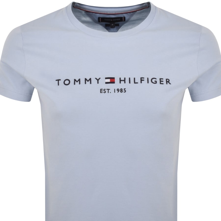 Image number 2 for Tommy Hilfiger Logo Slim Fit T Shirt Blue