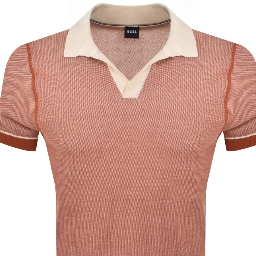 Image number 2 for BOSS H Jianluca Knit Polo Orange
