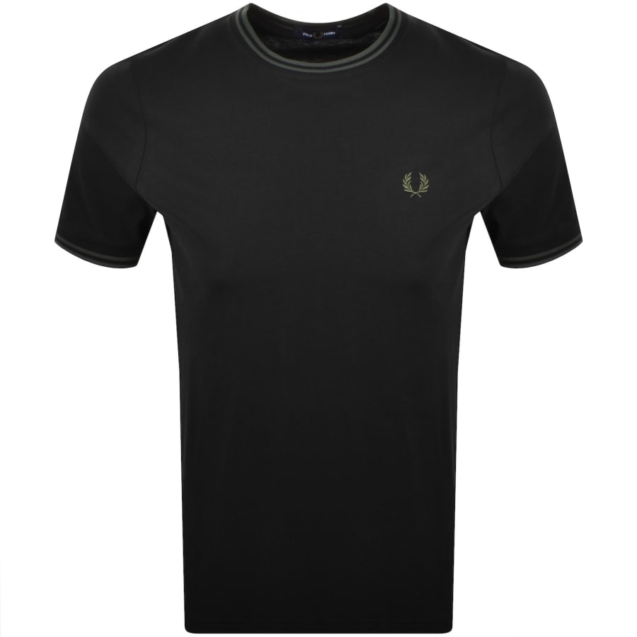 Image number 1 for Fred Perry Twin Tipped Short Sleeved T Shirt Black