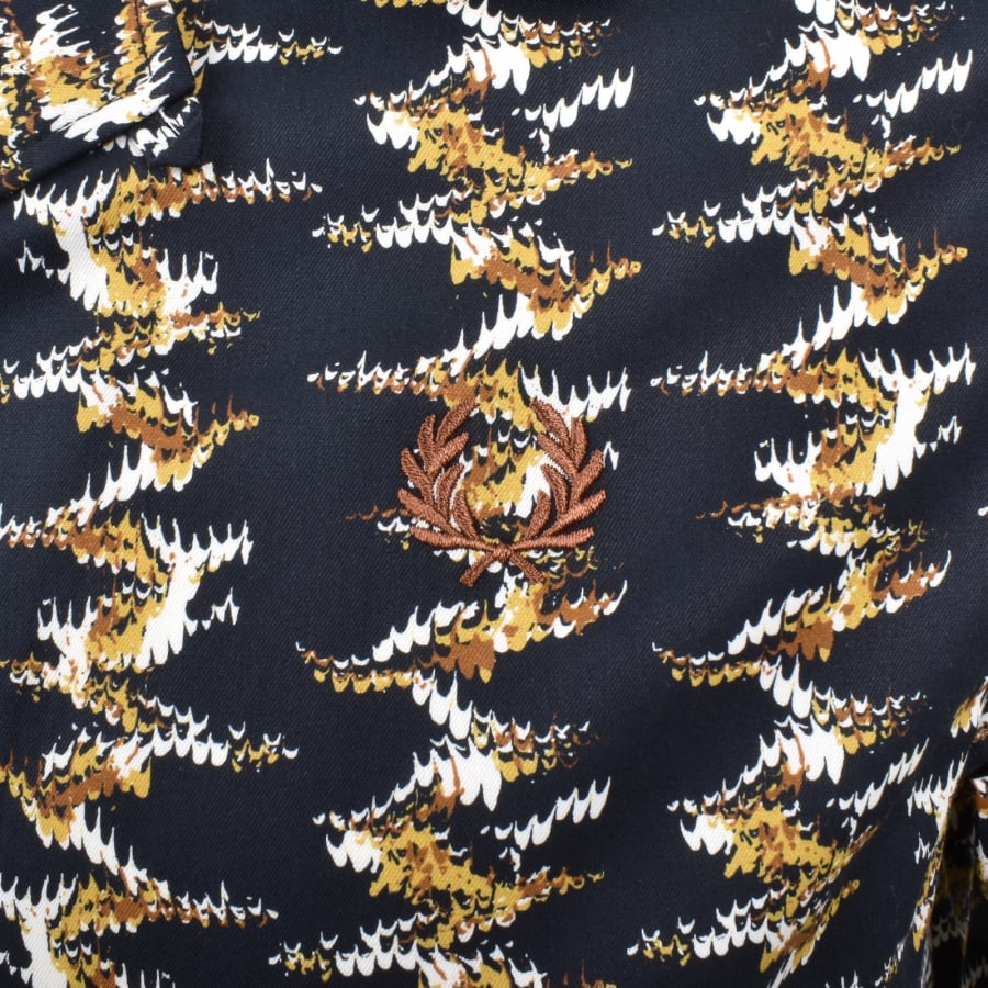 Image number 3 for Fred Perry Abstract Print Shirt Navy