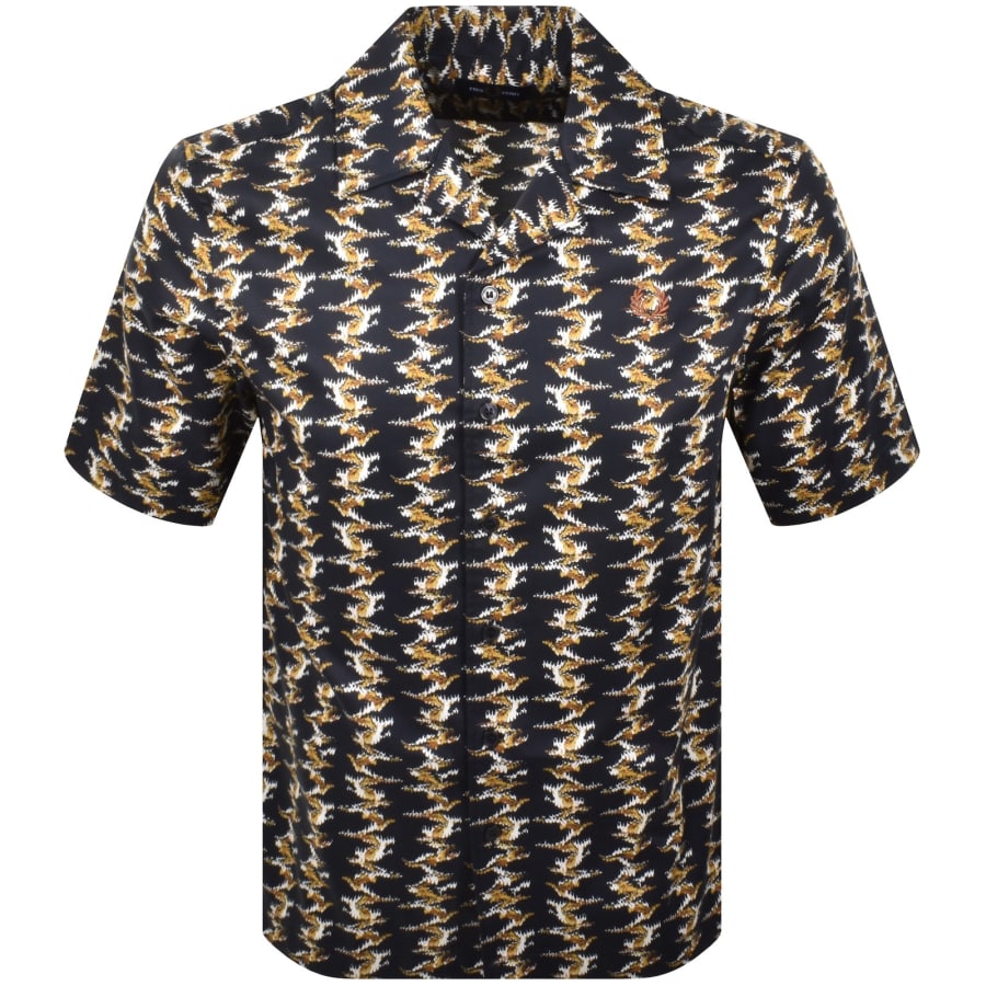 Image number 1 for Fred Perry Abstract Print Shirt Navy