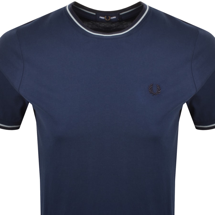 Image number 2 for Fred Perry Twin Tipped Short Sleeved T Shirt Navy