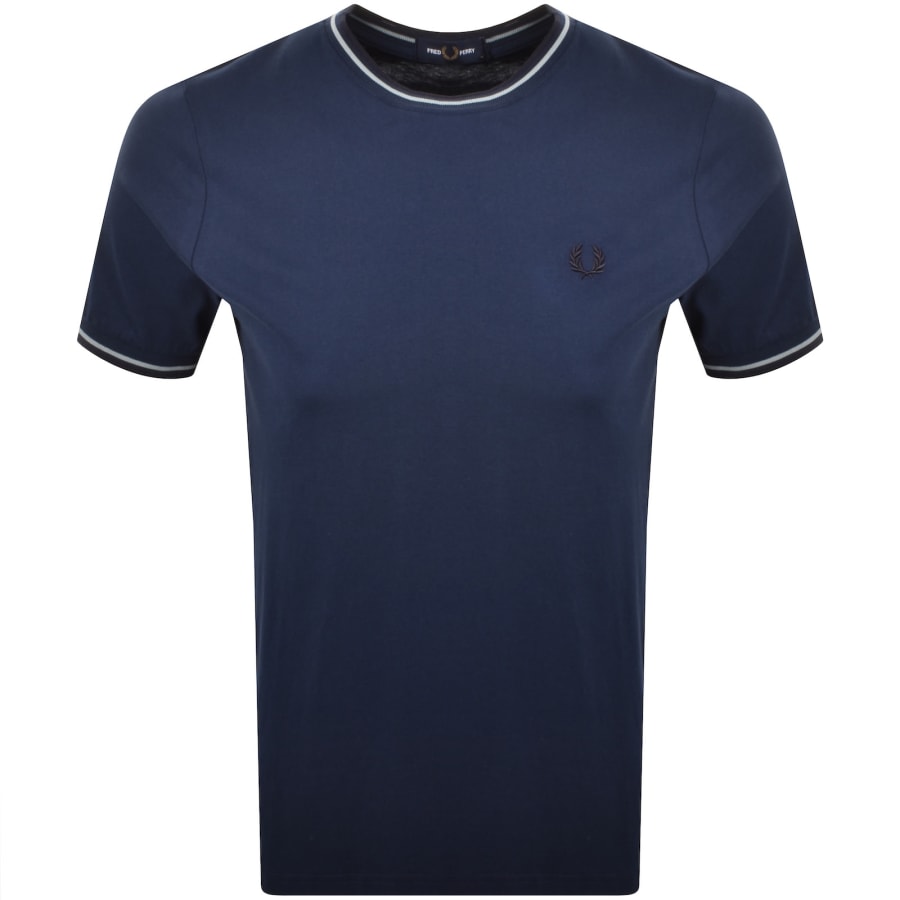 Image number 1 for Fred Perry Twin Tipped Short Sleeved T Shirt Navy