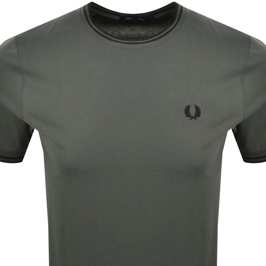 Image number 2 for Fred Perry Twin Tipped Short Sleeved T Shirt Green