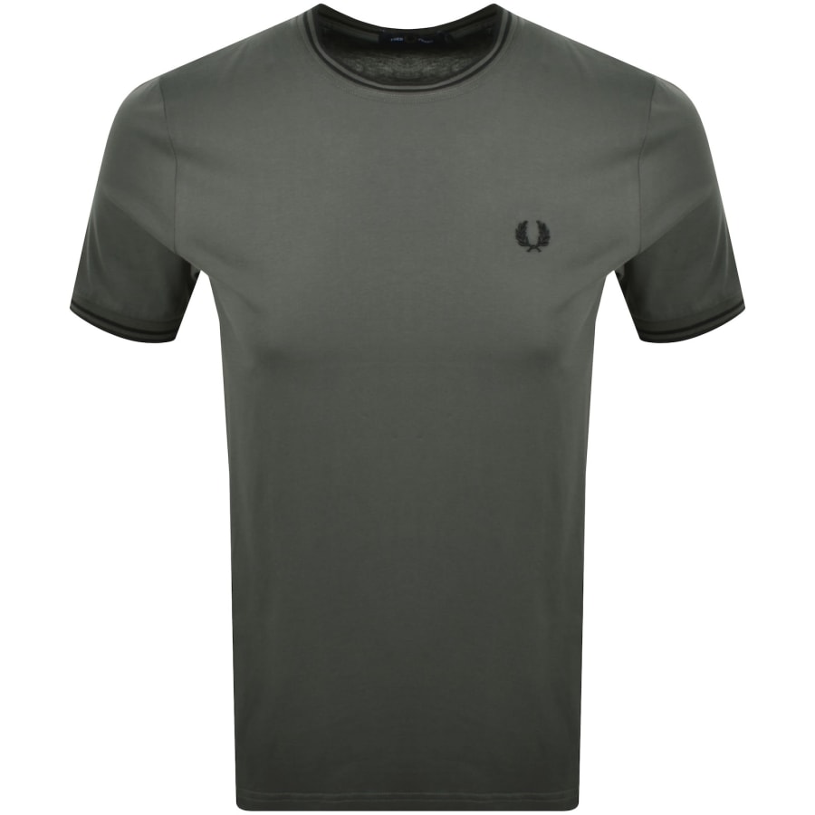 Image number 1 for Fred Perry Twin Tipped Short Sleeved T Shirt Green