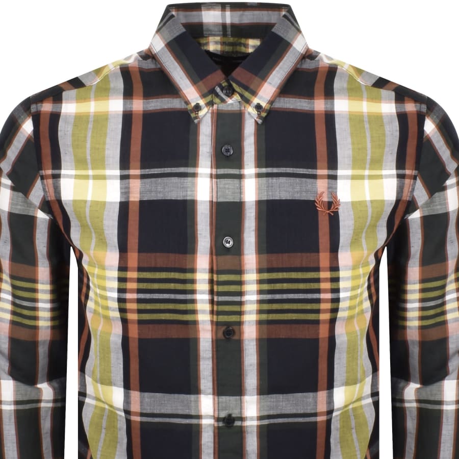 Image number 2 for Fred Perry Madras Check Shirt Navy