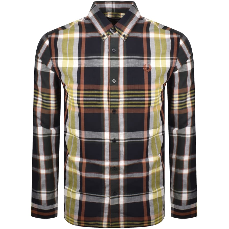 Image number 1 for Fred Perry Madras Check Shirt Navy