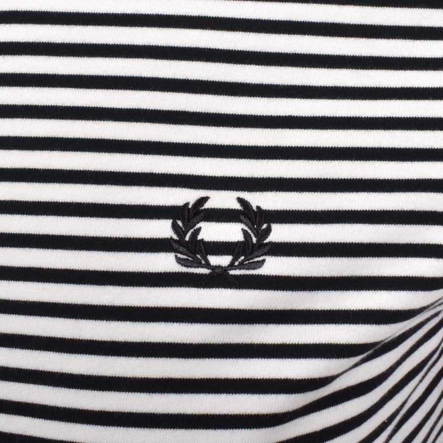 Image number 3 for Fred Perry Fine Stripe T Shirt Navy And White