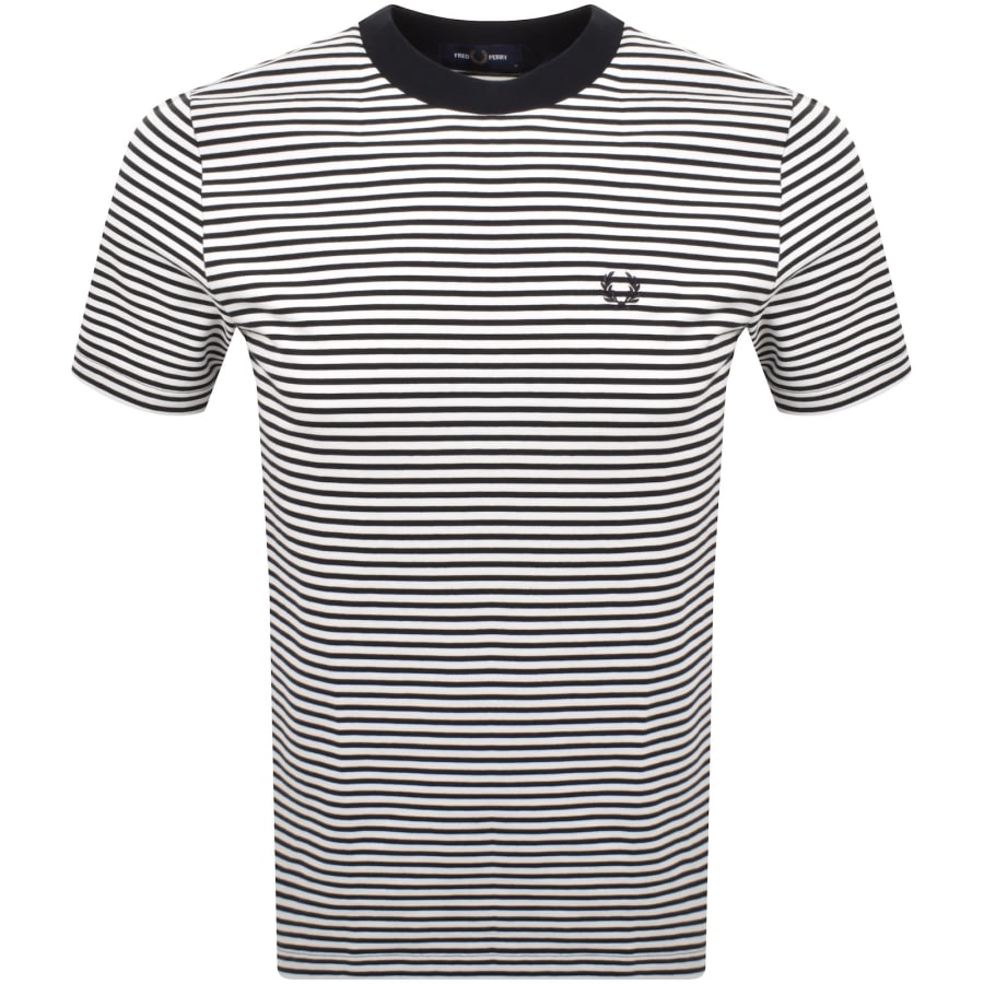 Image number 1 for Fred Perry Fine Stripe T Shirt Navy And White
