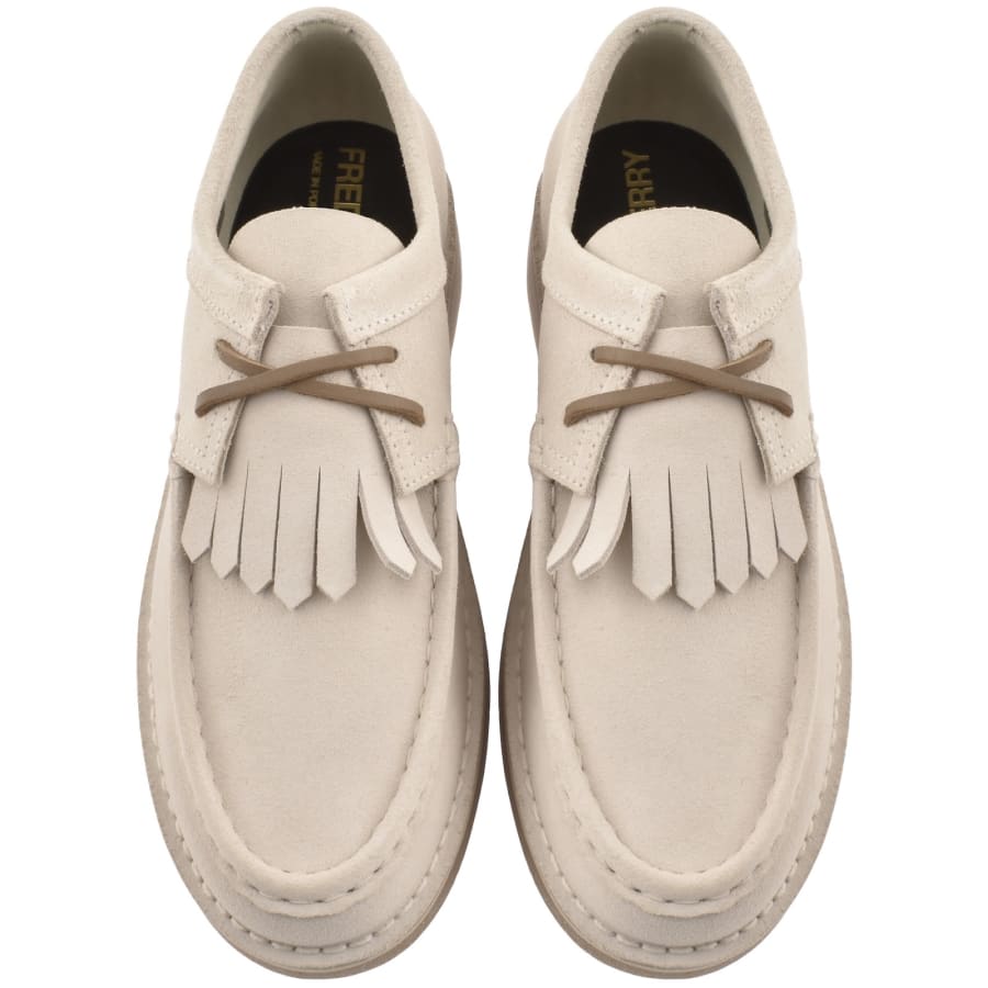 Image number 3 for Fred Perry Kenny Low Suede Shoe Cream