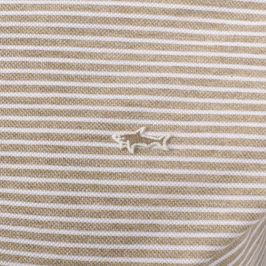 Image number 3 for Paul And Shark Jaspe Pique Striped Polo Beige