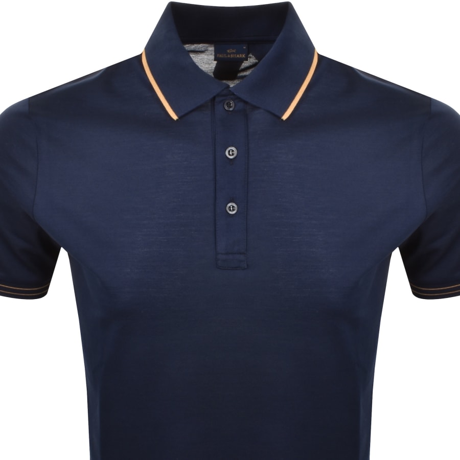 Image number 2 for Paul And Shark Contrast Trim Polo T Shirt Blue