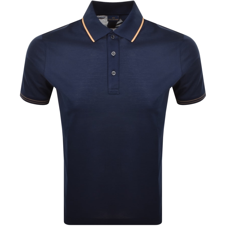 Image number 1 for Paul And Shark Contrast Trim Polo T Shirt Blue