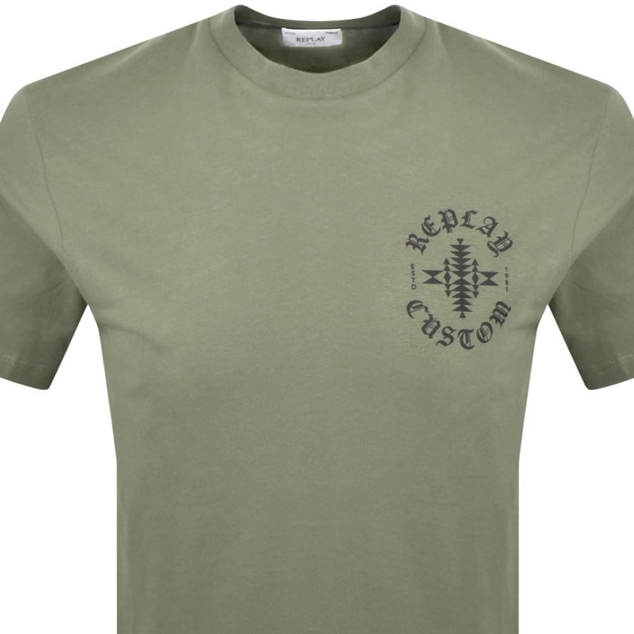 Image number 2 for Replay Logo T Shirt Green