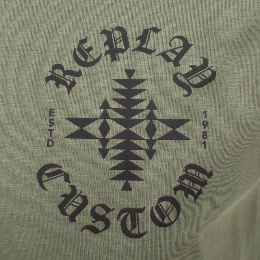 Image number 3 for Replay Logo T Shirt Green