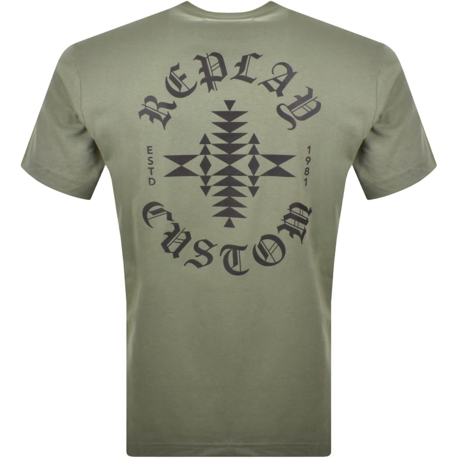 Image number 5 for Replay Logo T Shirt Green