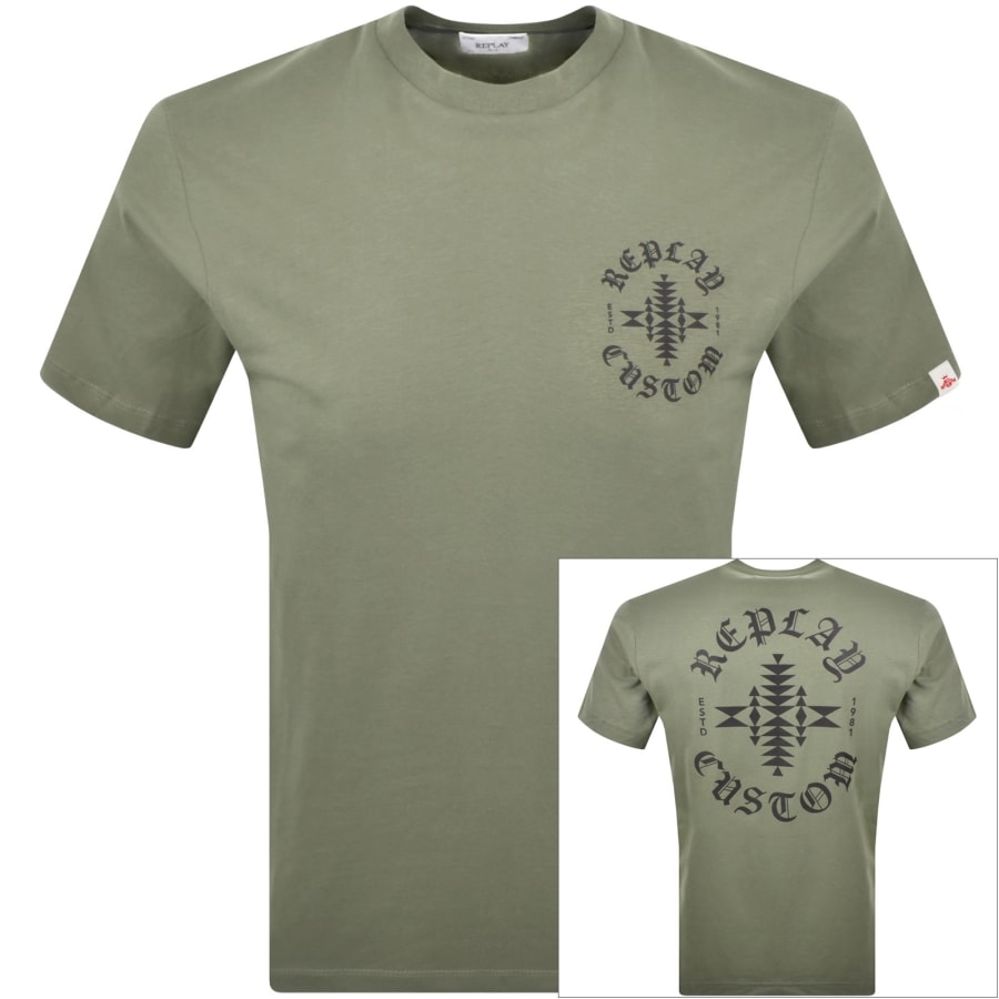 Image number 1 for Replay Logo T Shirt Green