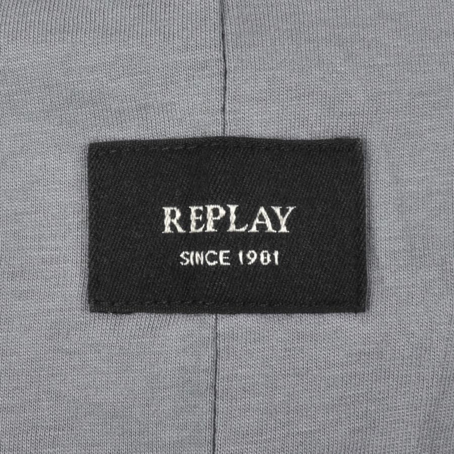 Image number 4 for Replay Small Logo T Shirt Lead Grey