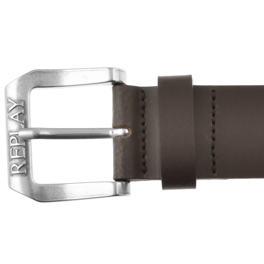 Image number 3 for Replay Logo Buckle Belt Brown
