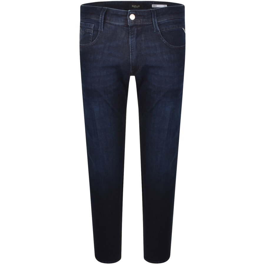 Image number 2 for Replay Anbass Slim Fit Dark Wash Jeans Blue