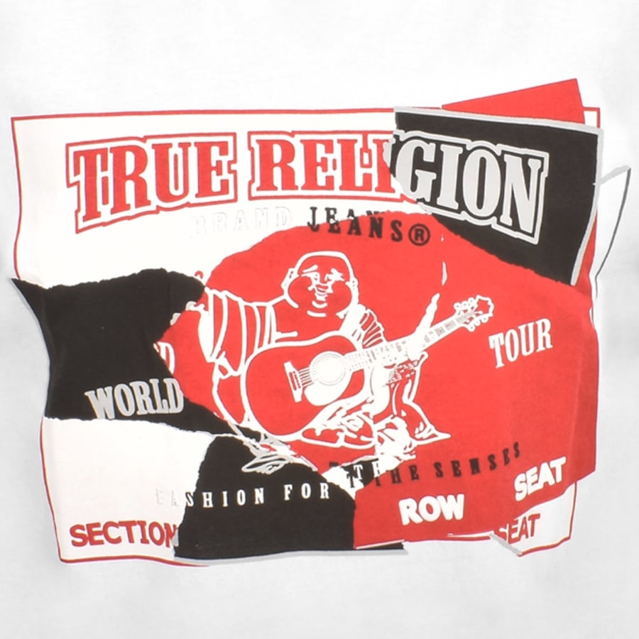 Image number 3 for True Religion Short Sleeve Torn Logo T Shirt White
