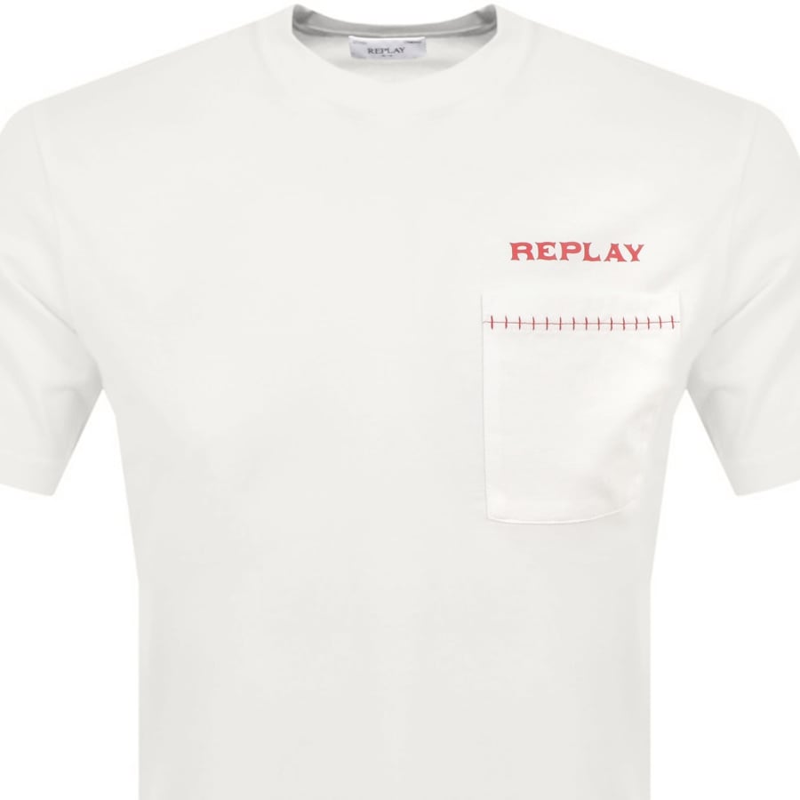 Image number 2 for Replay Pocket Logo T Shirt White