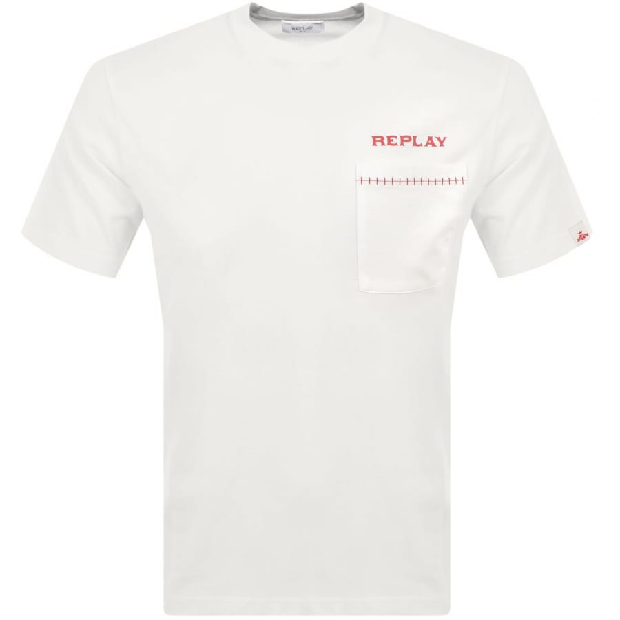 Image number 1 for Replay Pocket Logo T Shirt White