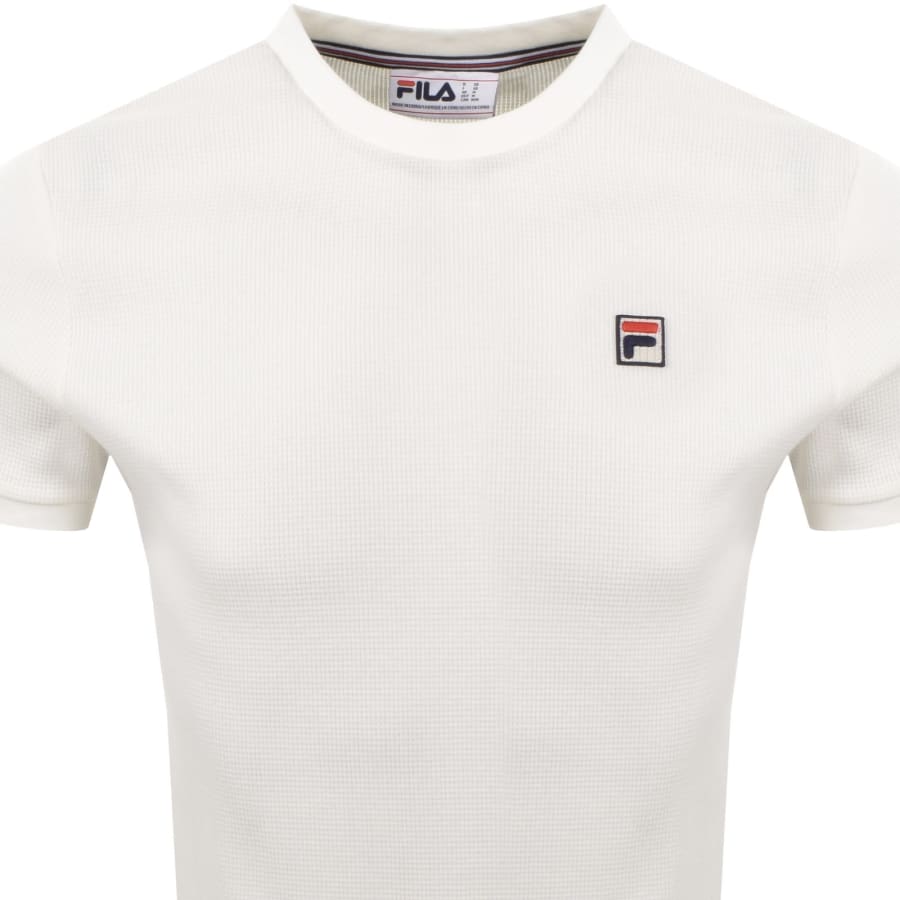 Image number 2 for Fila Vintage Waffle Ringer T Shirt Cream