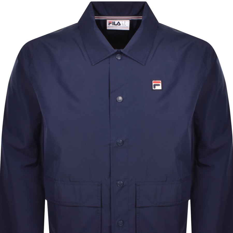 Image number 2 for Fila Vintage Bates Coach Jacket Navy