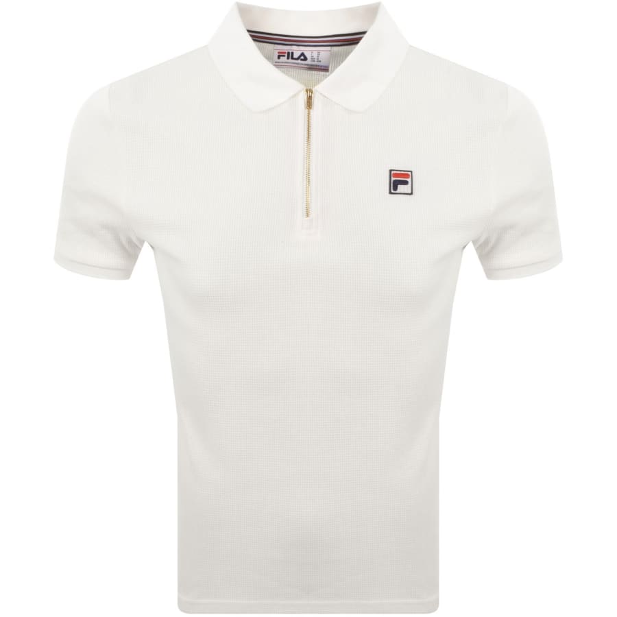 Image number 1 for Fila Vintage Benjamin Polo T Shirt Off White