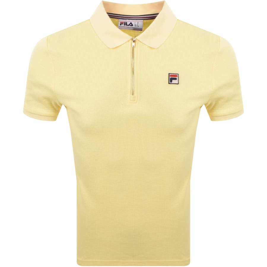 Image number 1 for Fila Vintage Benjamin Polo T Shirt Yellow