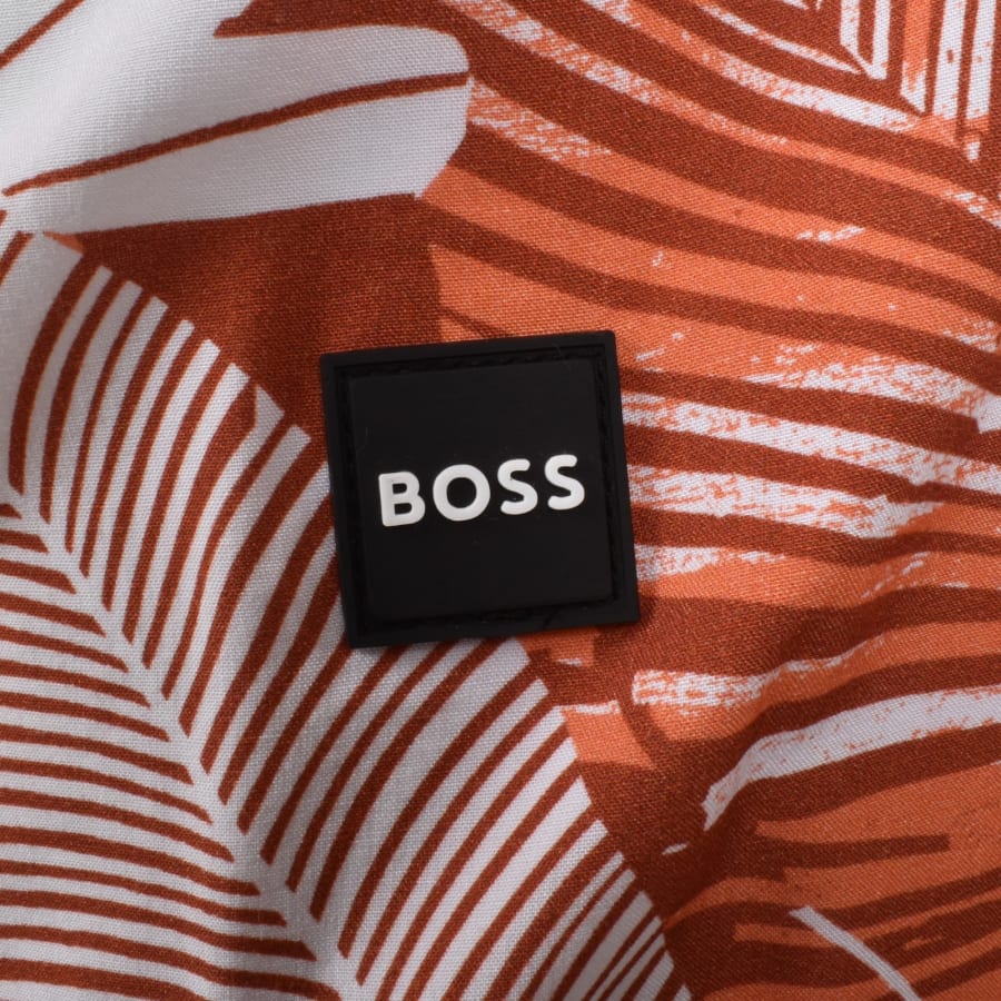 Image number 3 for BOSS Short Sleeve Beach Shirt Orange