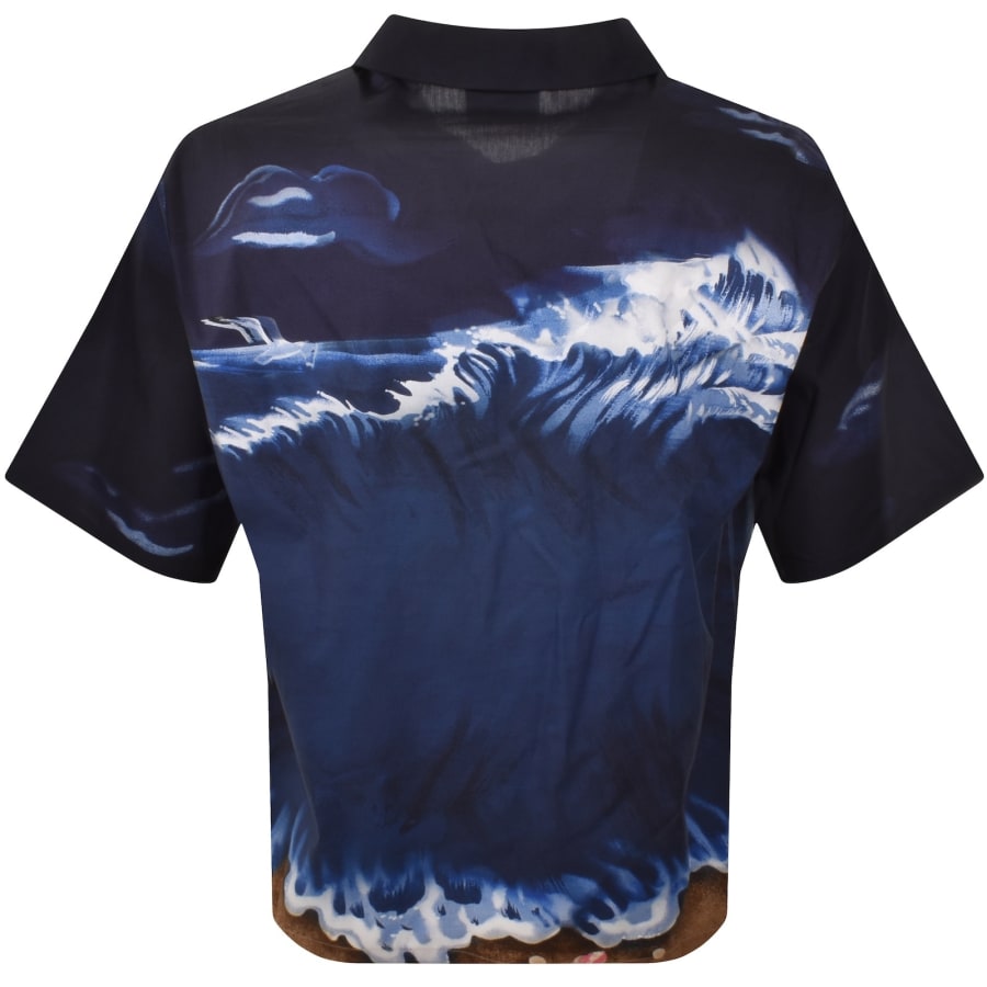 Image number 5 for HUGO Blue Eligino Short Sleeve Shirt Navy