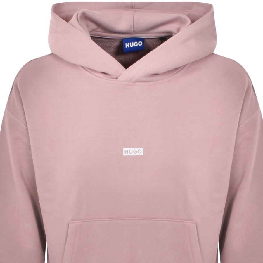 Image number 3 for HUGO Blue Nazardo Hoodie Pink