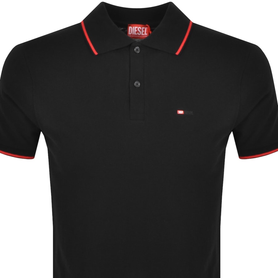 Image number 2 for Diesel T Ferry Microdiv Polo T Shirt Black
