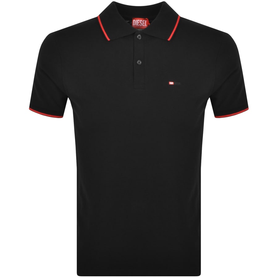 Image number 1 for Diesel T Ferry Microdiv Polo T Shirt Black