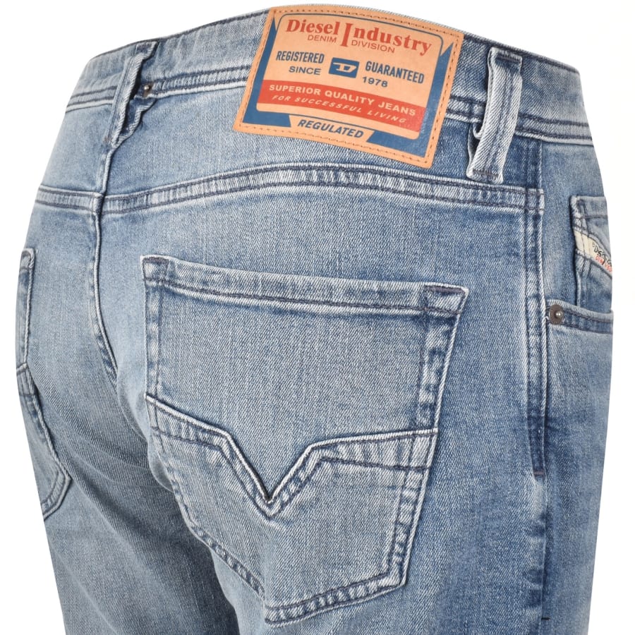 Image number 4 for Diesel Larkee Light Wash Regular Fit Jeans Blue