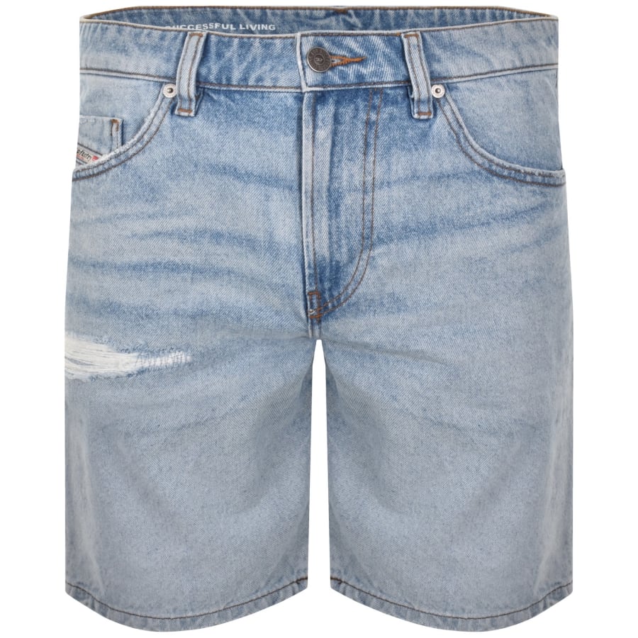 Image number 2 for Diesel Fin Denim Shorts Light Wash Blue