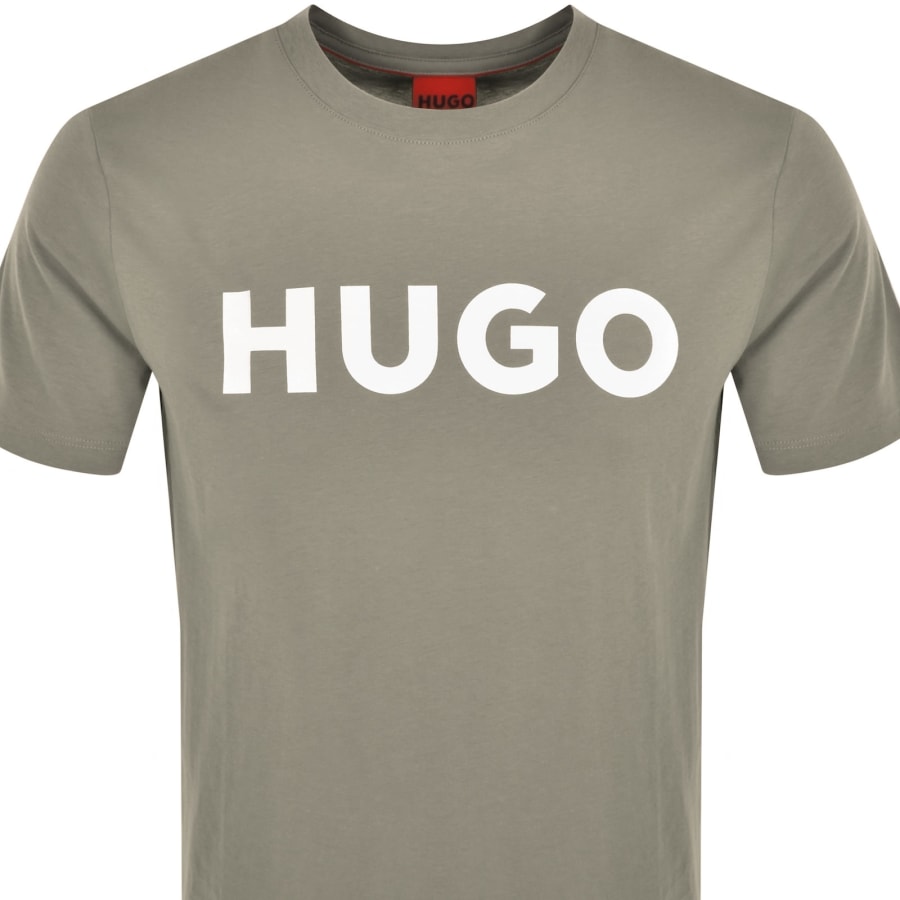 Image number 2 for HUGO Dulivio Crew Neck T Shirt Brown