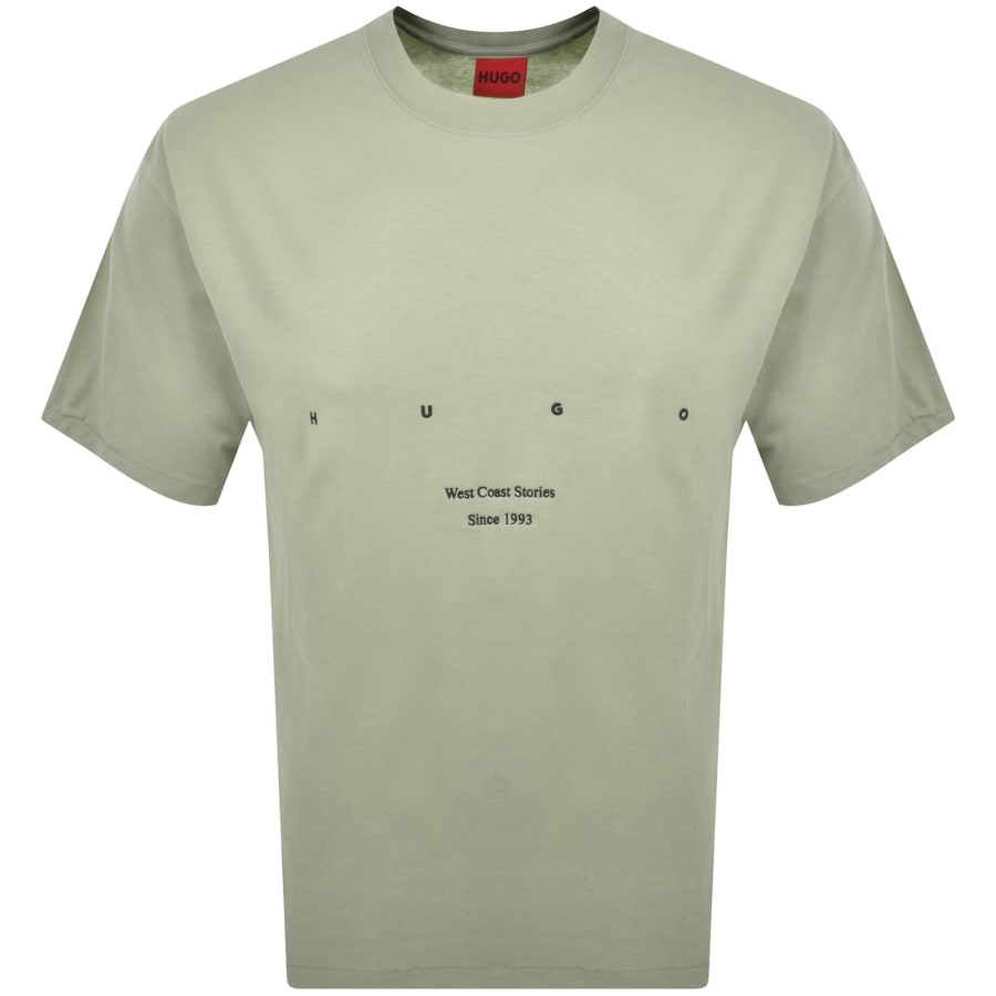 Image number 2 for HUGO Duwrite T Shirt Green