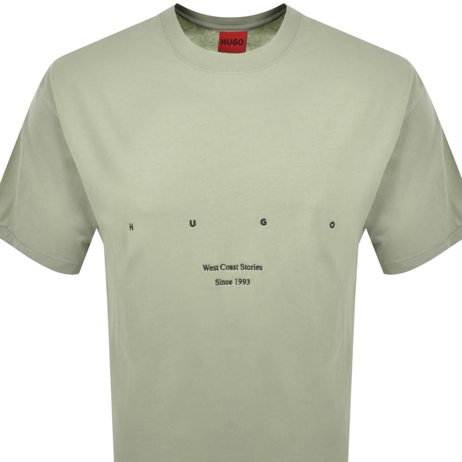Image number 3 for HUGO Duwrite T Shirt Green