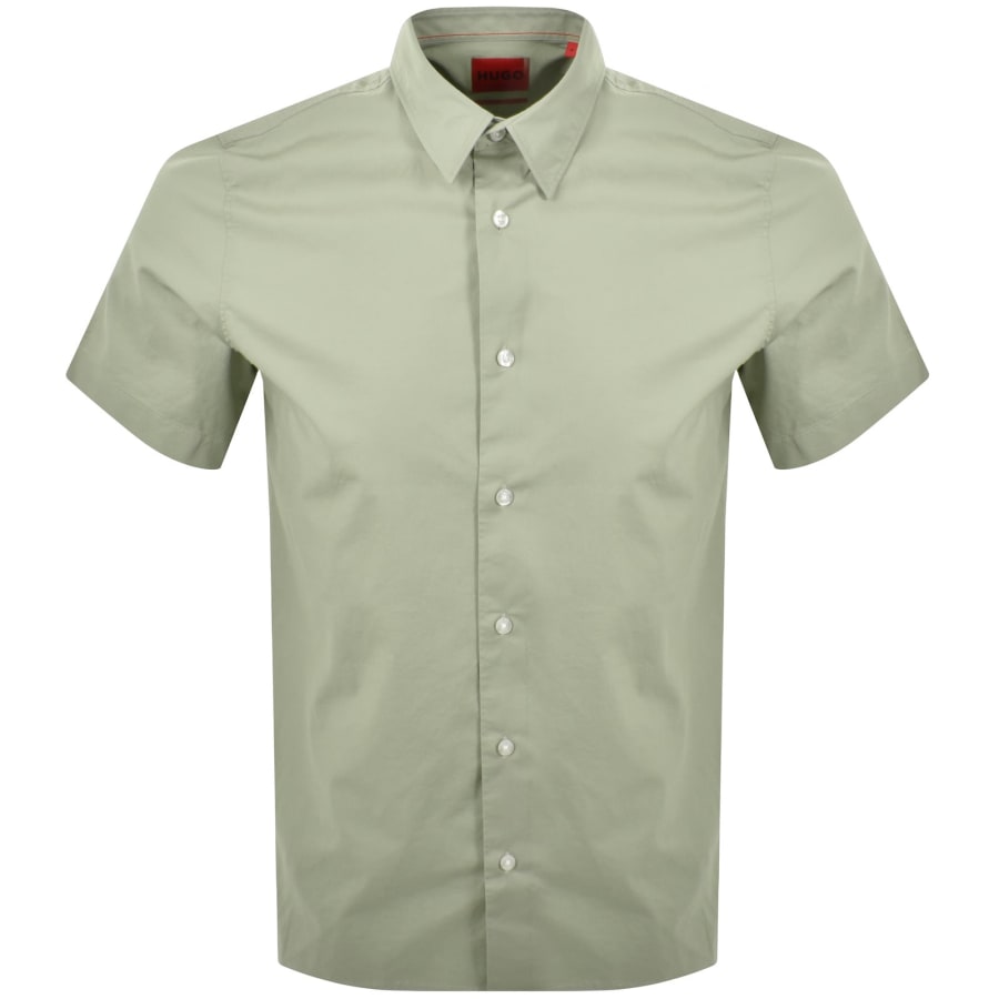 Image number 2 for HUGO Short Sleeved Ebor Shirt Green